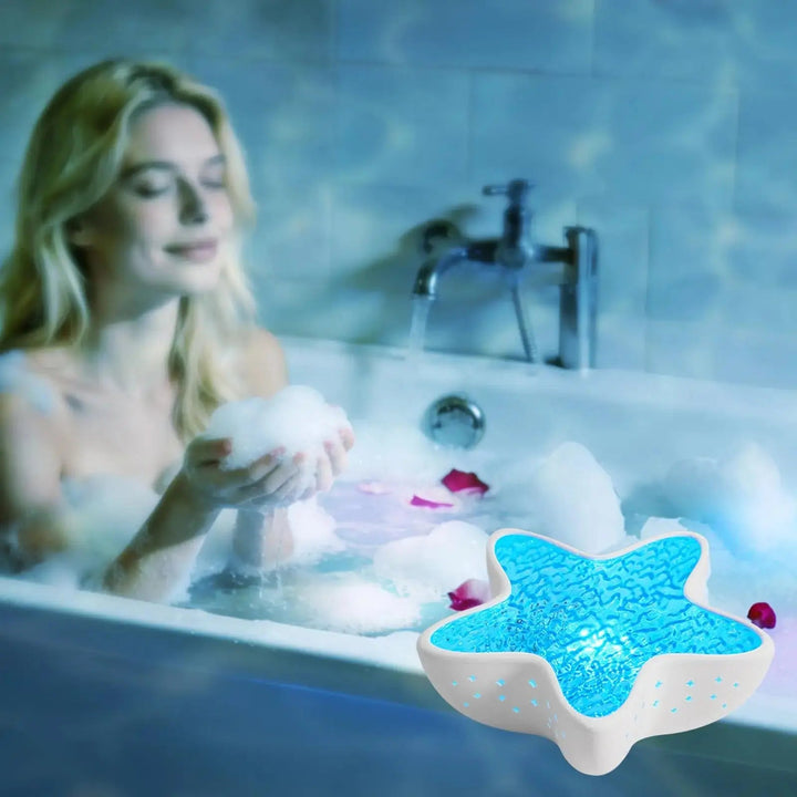 Ocean Wave Projector Night Light, Starfish-Shaped and Rechargeable | Calming Waves on Your Ceiling | Night Lights