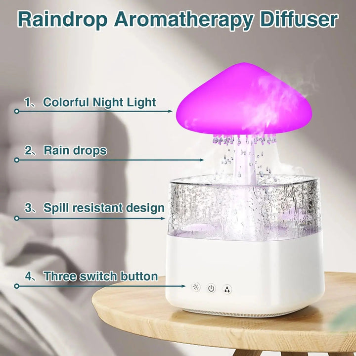Rain Cloud Humidifier with Mood Light and Remote Control | Calming Rain Mist Ambience | Humidifiers