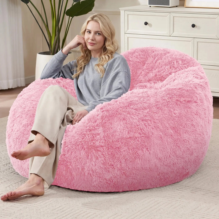 Plush Bean Bag Cover with Waterproof Lining and Storage Pocket | Plush Bean Bag Cover, Unfilled | Bean Bag Covers