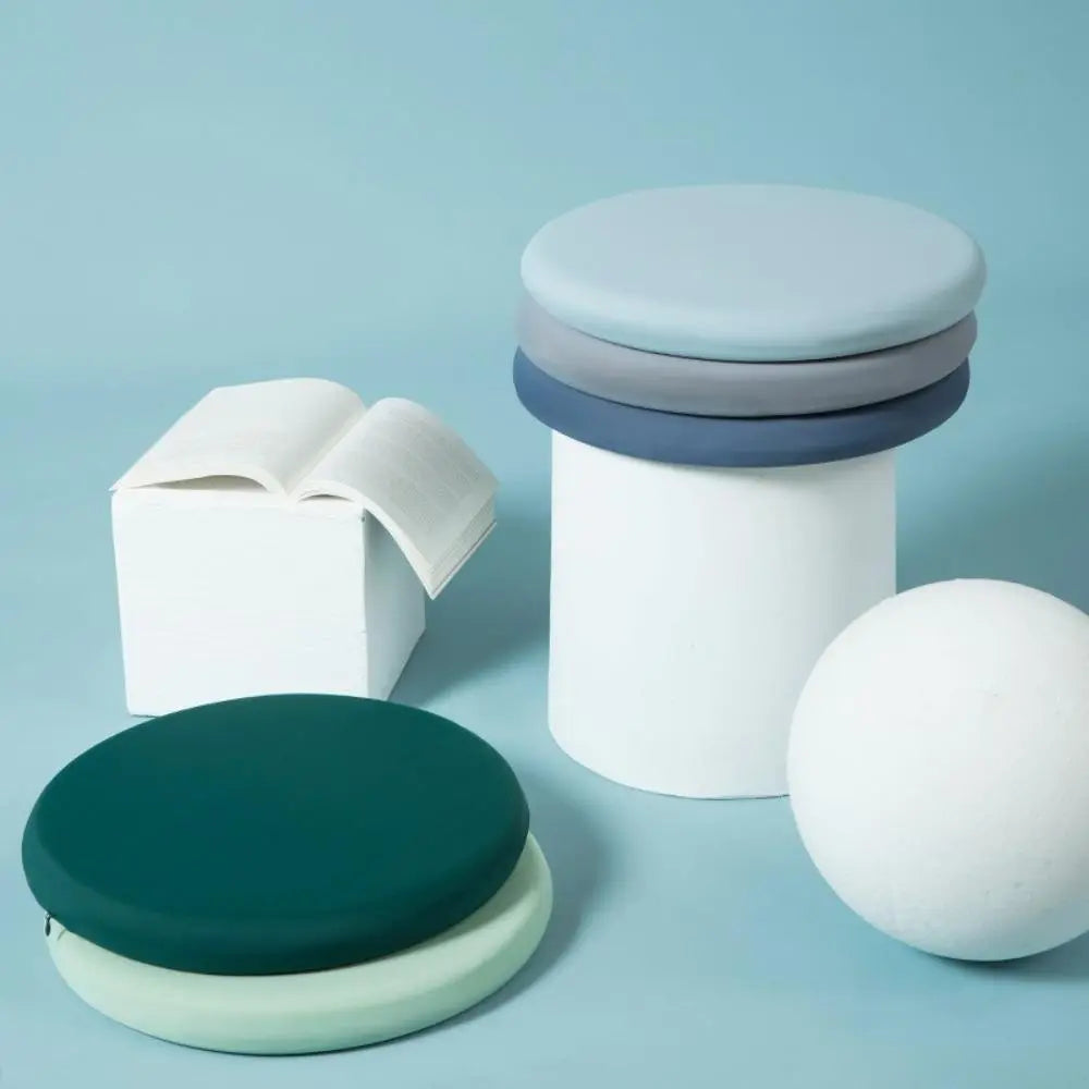 Non-Slip Round Memory Foam Chair Pad Set for Dining and Desk Chairs | Round Pads for Hard Seats | Seat Cushions