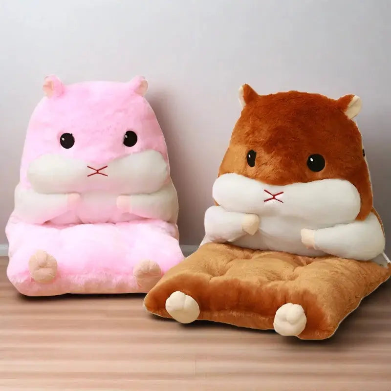 Hamster Plush Cushion with Half Surround Backrest Design | Hamster Backrest Plush Cushion | Plush Pillows