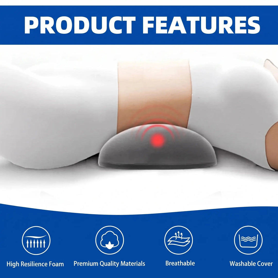 Memory Foam Lumbar Cushion with Anti-Slip Base, 55 x 26 x 11 cm | Steady Support Anywhere | Lumbar Pillows