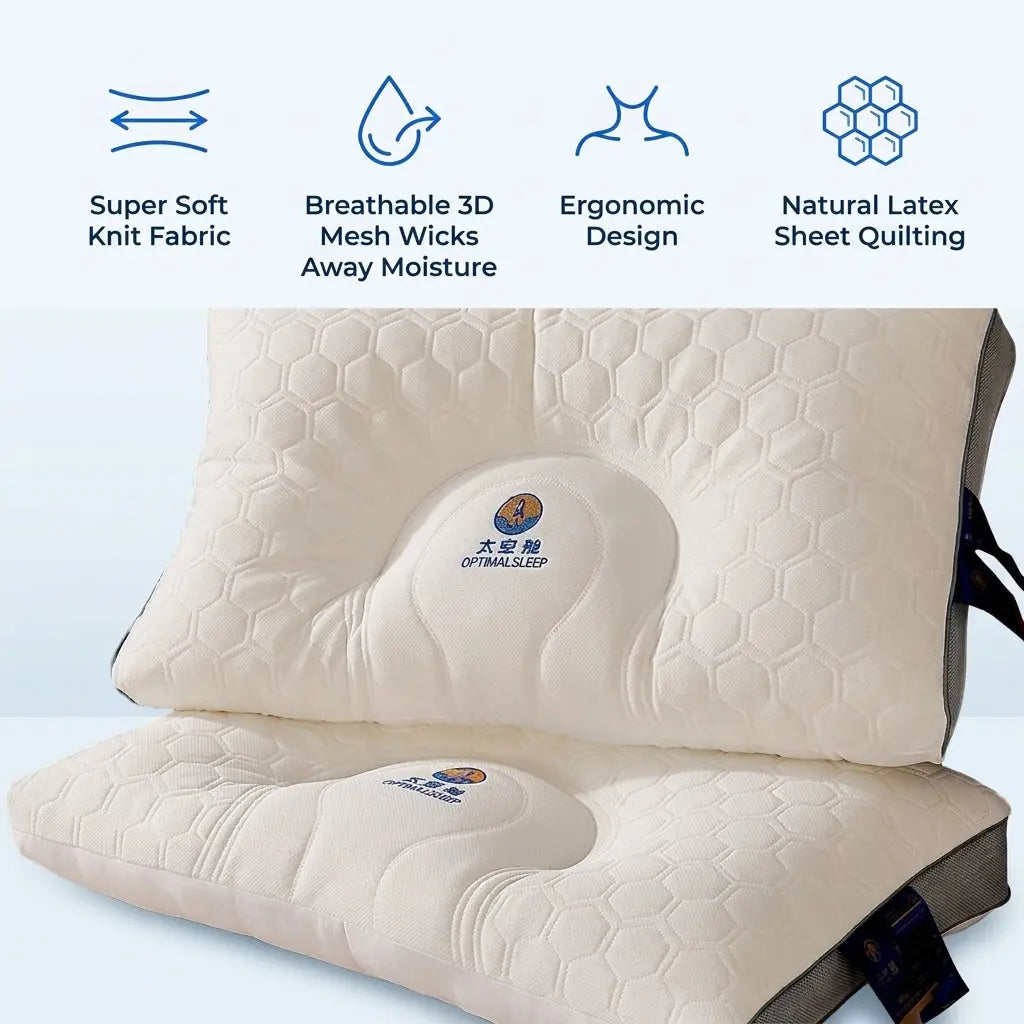 Zoned Ergonomic Memory Foam Latex Contour Pillow for Adults | Zoned Contour Support Pillow | Bed Pillows