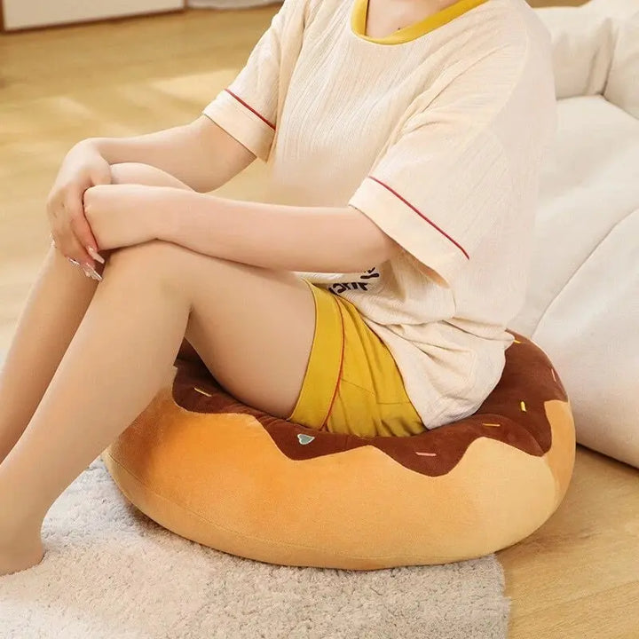 Donut Plush Cushion with Soft PP Cotton Filling for Kids Room | Fun Donut Pillow for Playrooms | Plush Pillows