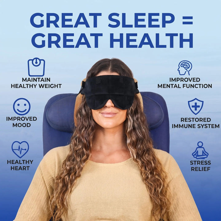 Lightweight Travel Pillow Set with Eye Mask and Seat Strap | Nap Upright Anywhere | Travel Pillows