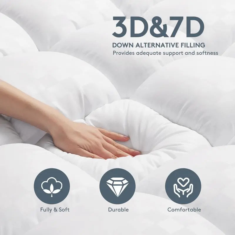 Quilted Waterproof Mattress Pad with Quiet 3-Layer TPU Protection | Quiet Protection, Soft Top | Mattress Protectors