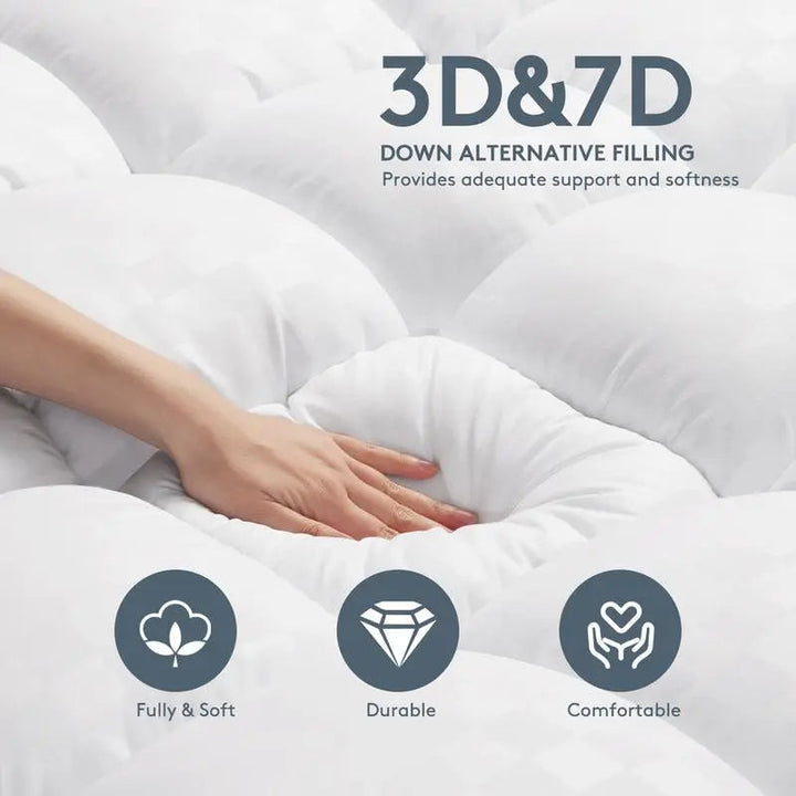Quilted Waterproof Mattress Pad with Quiet 3-Layer TPU Protection | Quiet Protection, Soft Top | Mattress Protectors