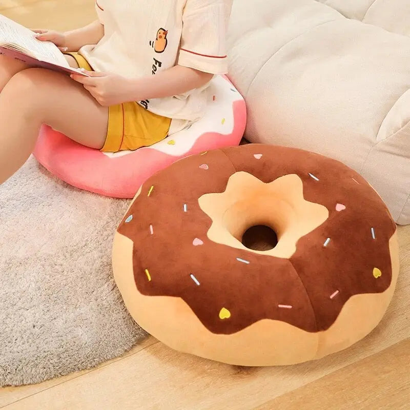 Donut Plush Cushion with Soft PP Cotton Filling for Kids Room | Fun Donut Pillow for Playrooms | Plush Pillows