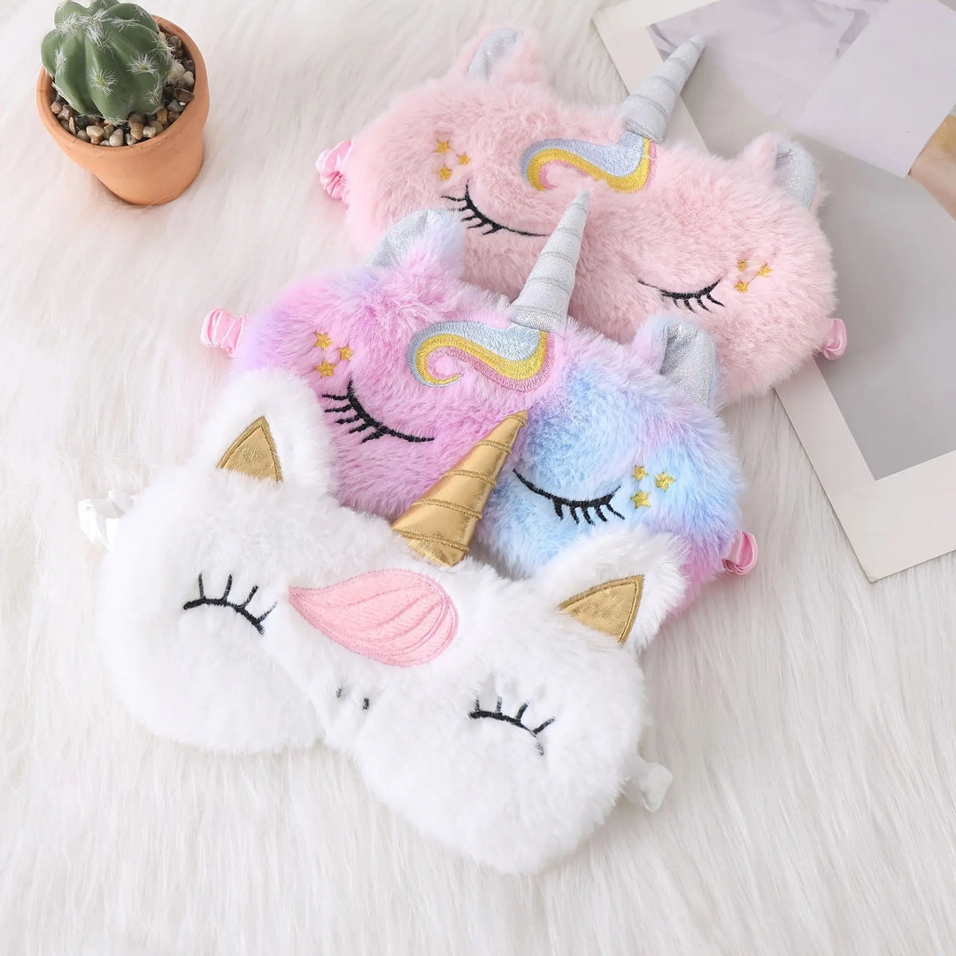 Cute Unicorn Sleep Mask with Stretchy Band for Kids Travel and Naps | Cute Kids Sleep Mask | Sleep Masks