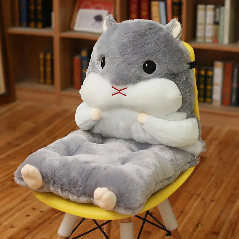 Hamster Plush Cushion with Half Surround Backrest Design | Hamster Backrest Plush Cushion | Plush Pillows