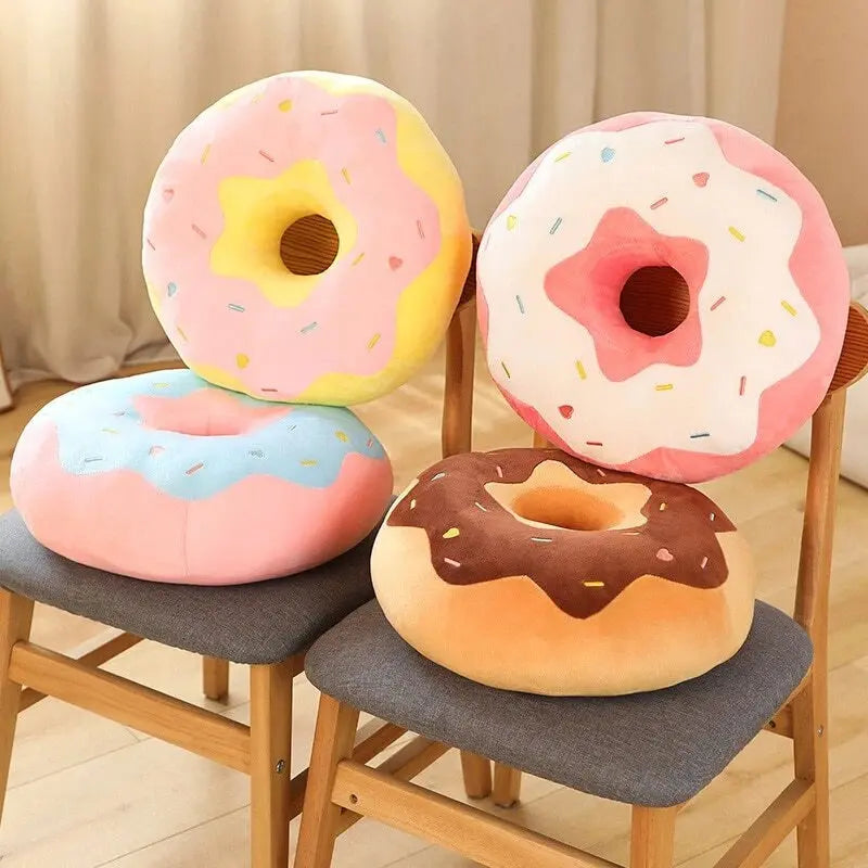 Donut Plush Cushion with Soft PP Cotton Filling for Kids Room | Fun Donut Pillow for Playrooms | Plush Pillows