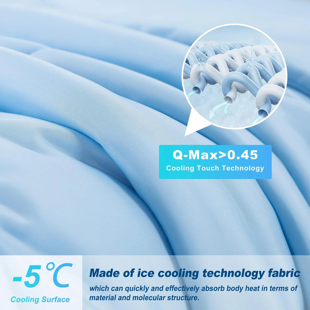 Double-Sided Lightweight Cooling Comforter in Ice Fabric for Summer | Ice Fabric Comfort for Hot Nights | Comforters