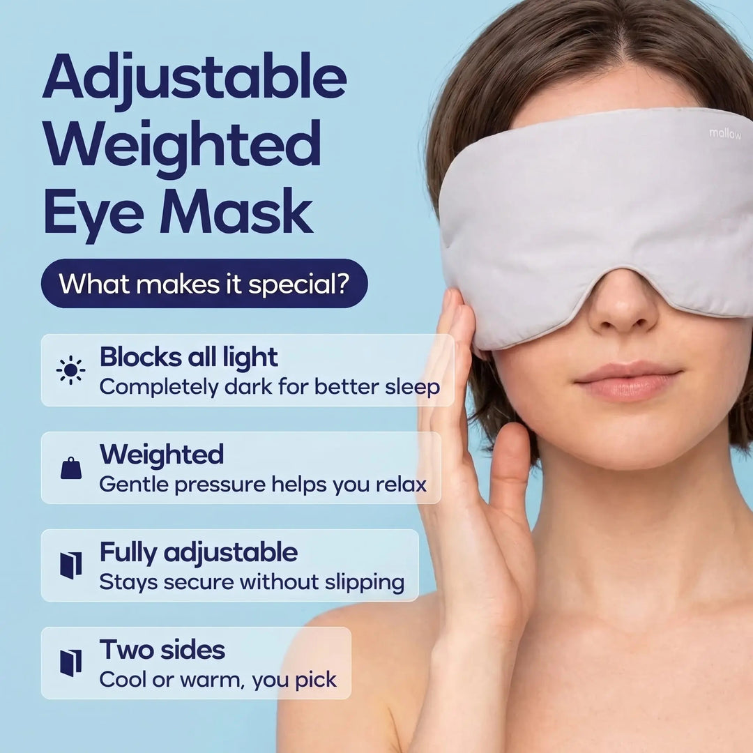 Weighted Cooling Sleep Mask with Cool-Touch and Plush Sides | Dark, Calm and Gently Weighted | Sleep Masks