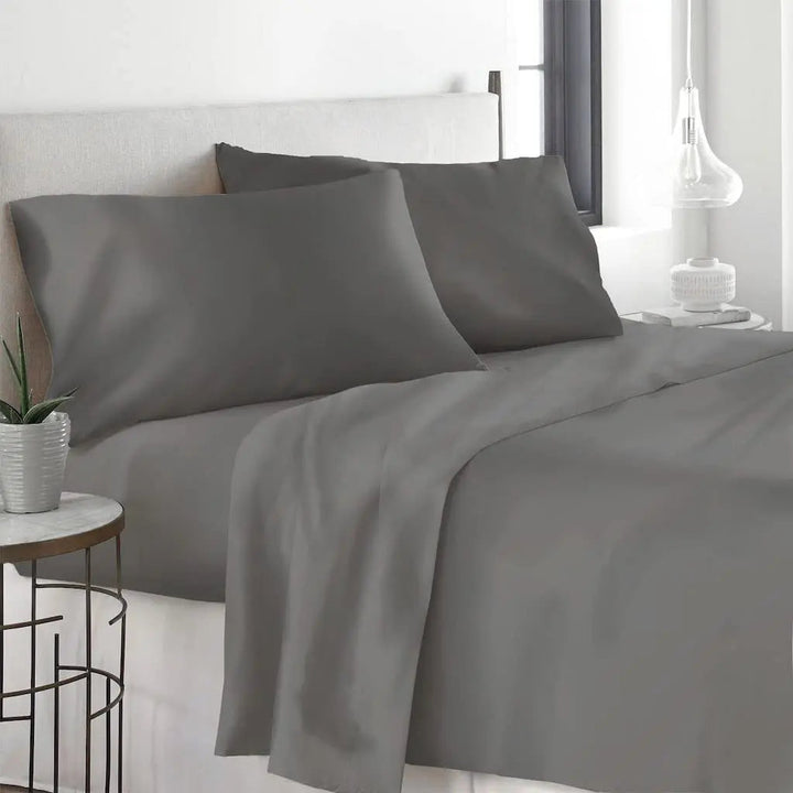 Queen 4-Piece Cooling Polyester Sheet Set, Hotel Style Bedding | Cool, Smooth Hotel-Style Sheets | Bed Sheet Sets