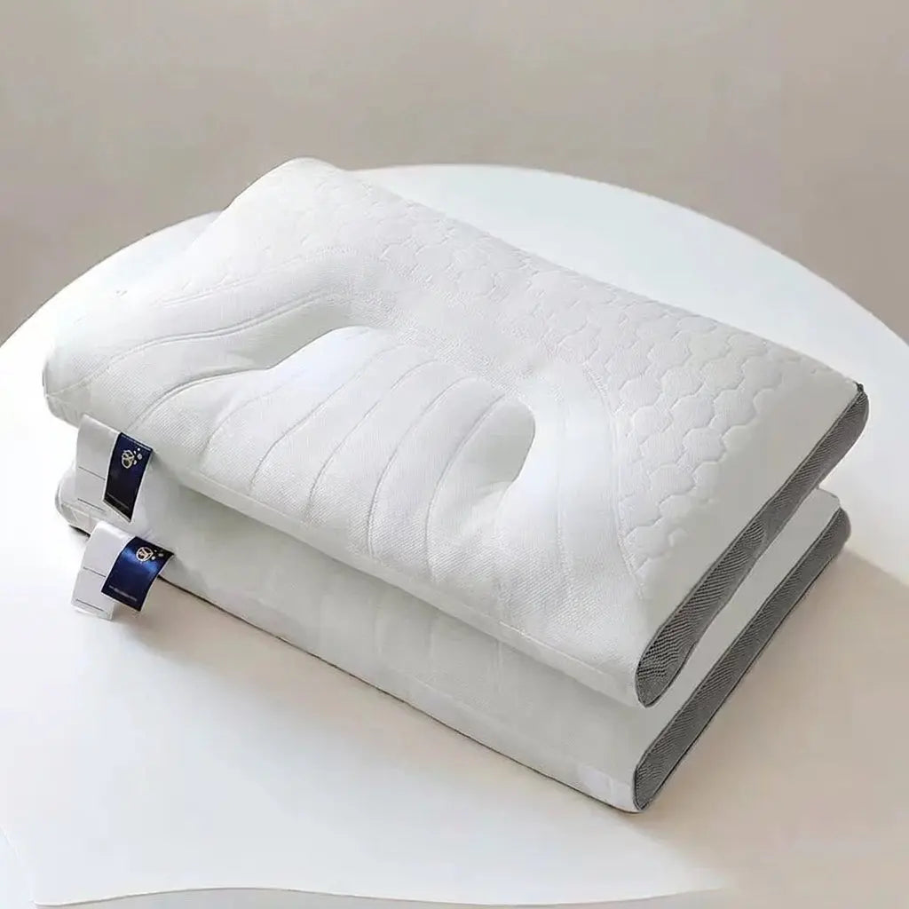 Zoned Ergonomic Memory Foam Latex Contour Pillow for Adults | Zoned Contour Support Pillow | Bed Pillows