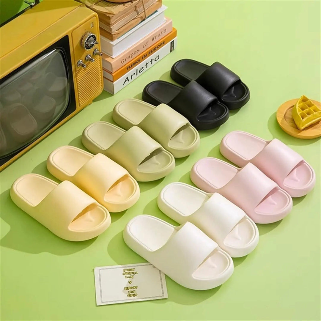 Cloud Platform Slide Slippers with Soft Sole and Non-Slip Design | Cushioned Cloud Slides for Home | Slippers