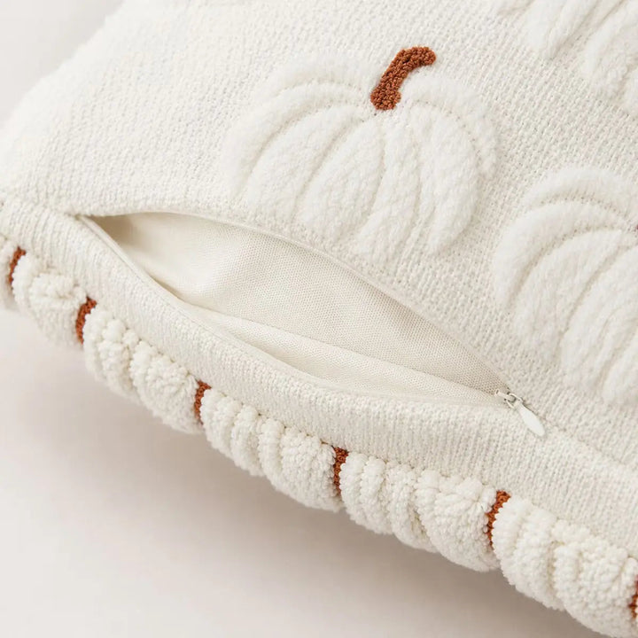 Embroidered Pumpkin Cushion Covers in Soft Faux Fur | Cozy Fall Decor Made Easy | Cushion Covers