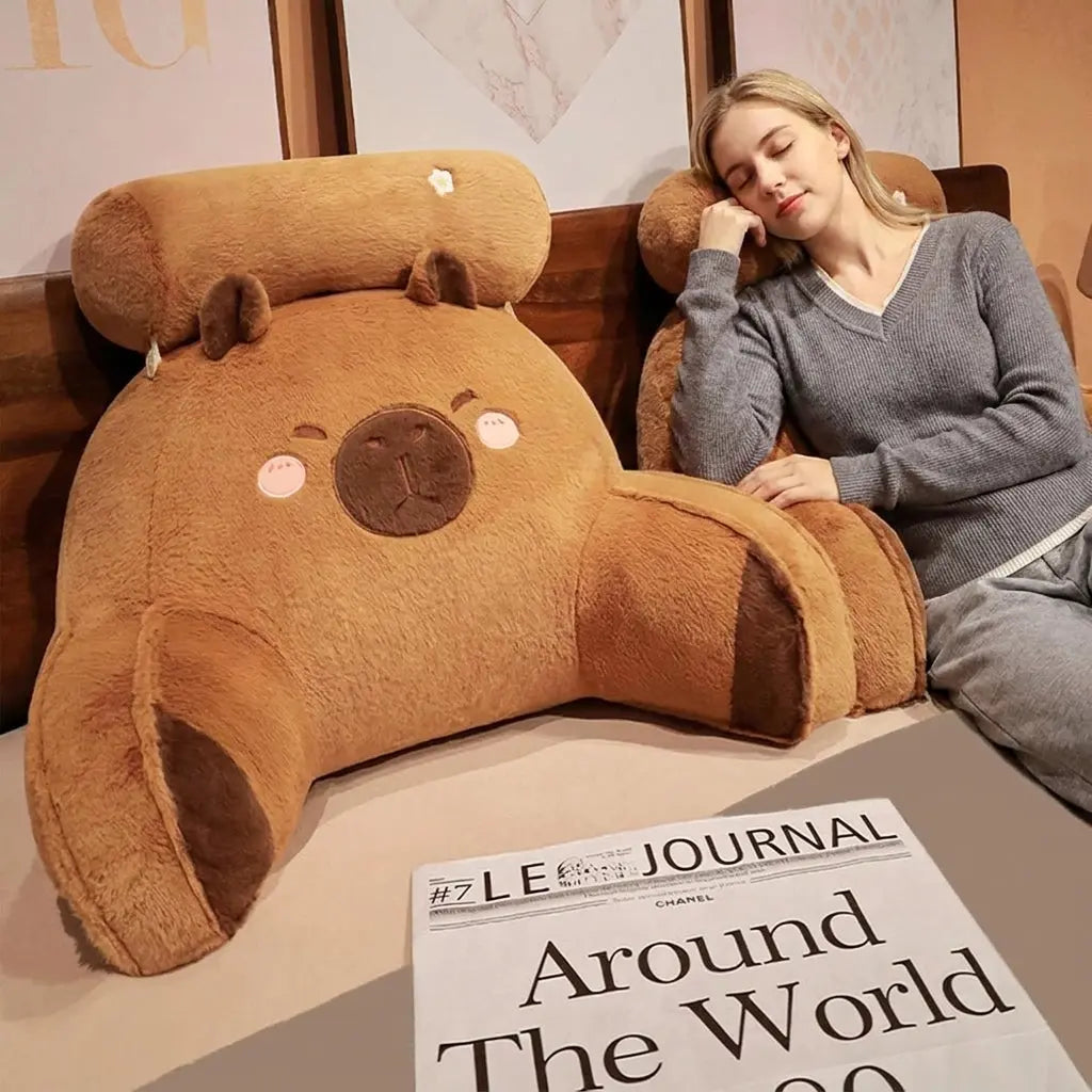 Capybara Reading Pillow with Arm Support and Removable Cover | Capybara Reading Pillow with Arms | Wedge Pillows