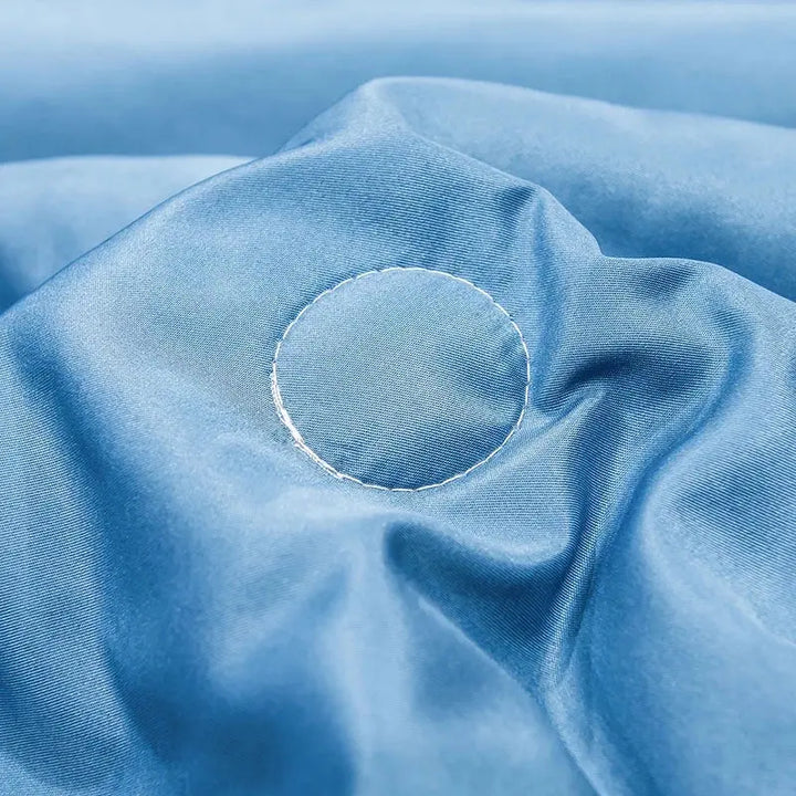Embroidered Washed Silk Summer Quilt Set with Two Pillowcases | Light Embroidered Silk for Warm Nights | Bedding Sets