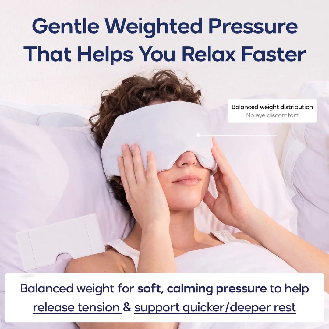 Weighted Cooling Sleep Mask with Cool-Touch and Plush Sides | Dark, Calm and Gently Weighted | Sleep Masks