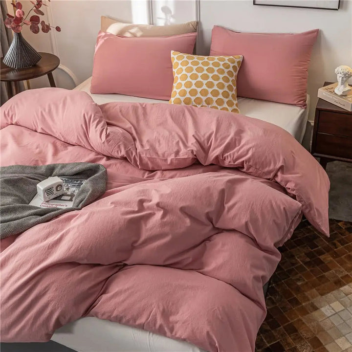 Luxury Microfiber Duvet Cover Set with Zipper and Corner Ties, 4 Pieces | Secure Duvet Cover Set | Duvet Cover Sets