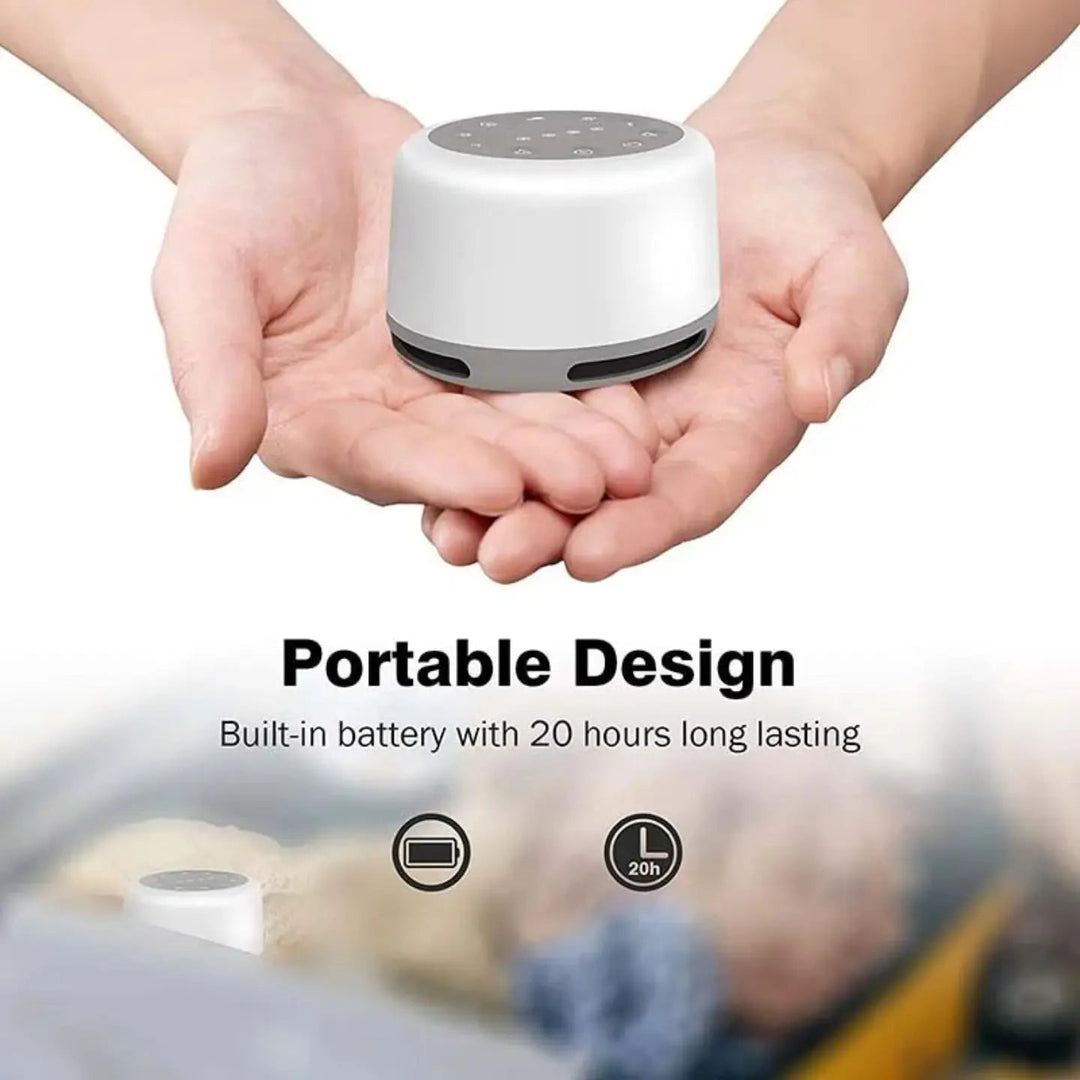 Portable White Noise Machine with RGB Night Light, USB Rechargeable | Calming Sound and Soft Light | White Noise Machines
