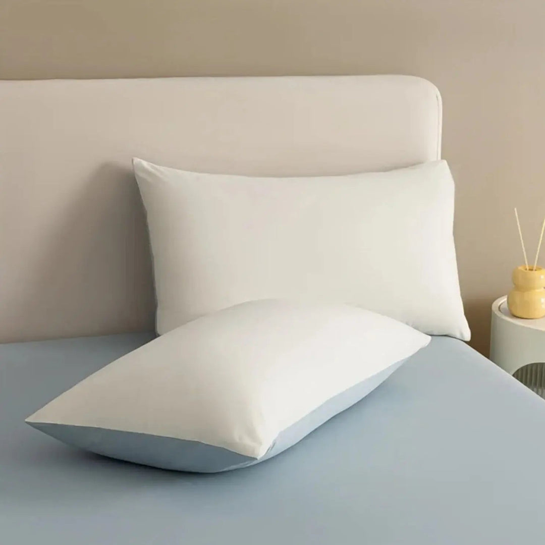 Reversible Pillowcase Set with Cooling and Cotton Sides, 2 Pieces | Reversible Cooling Cotton Pillowcases | Pillowcases