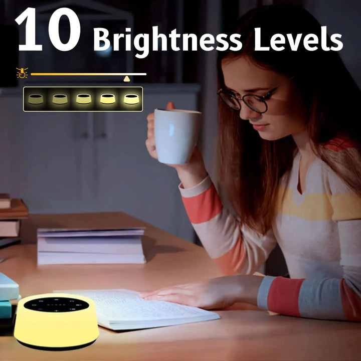 Portable White Noise Machine with RGB Night Light, USB Rechargeable | Calming Sound and Soft Light | White Noise Machines