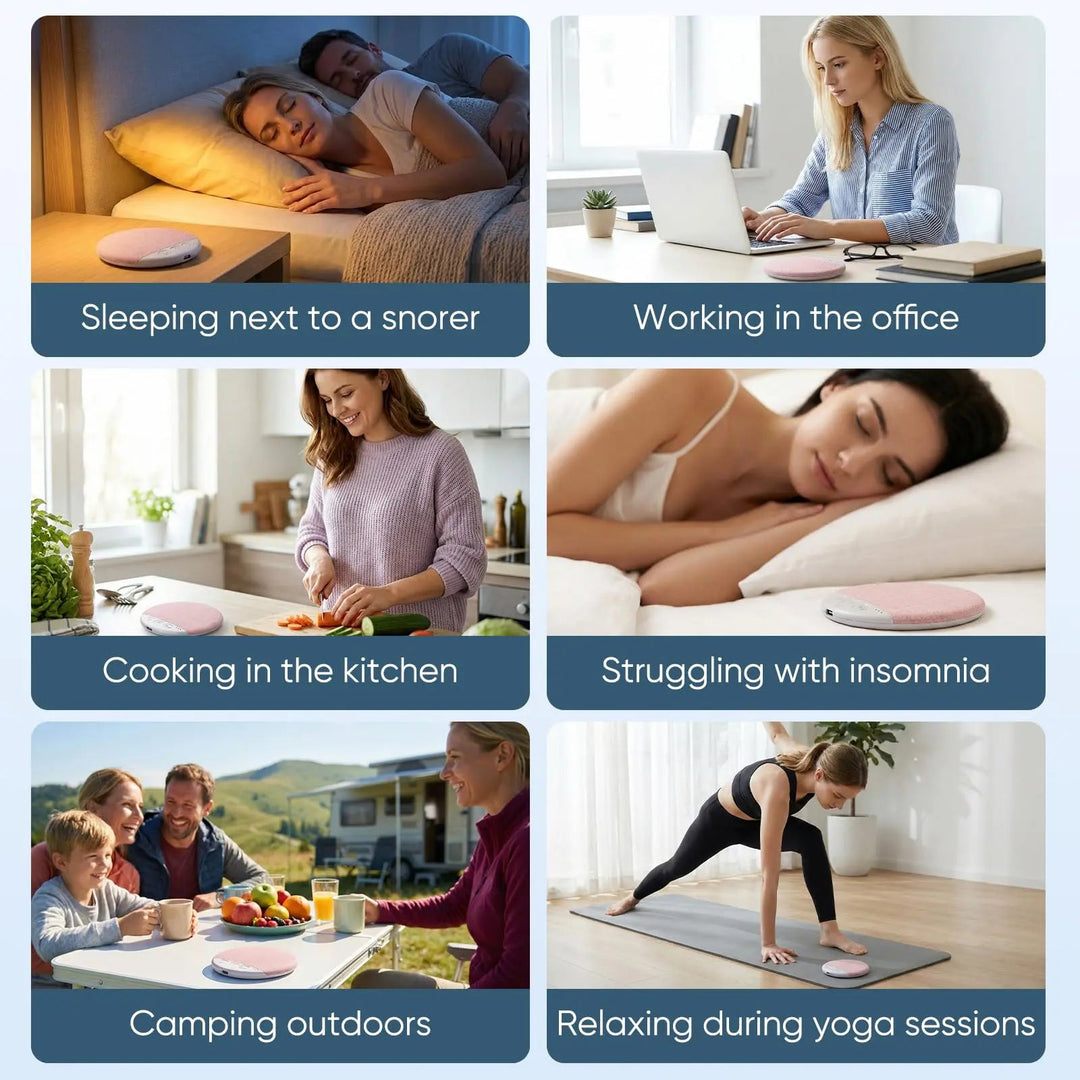 Bluetooth White Noise Pillow Speaker with Vibration and Auto-Off Timer | Private Bedtime Audio Under the Pillow | Sleep Speakers