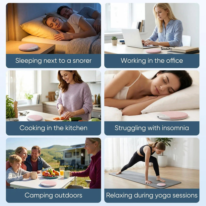 Bluetooth White Noise Pillow Speaker with Vibration and Auto-Off Timer | Private Bedtime Audio Under the Pillow | Sleep Speakers
