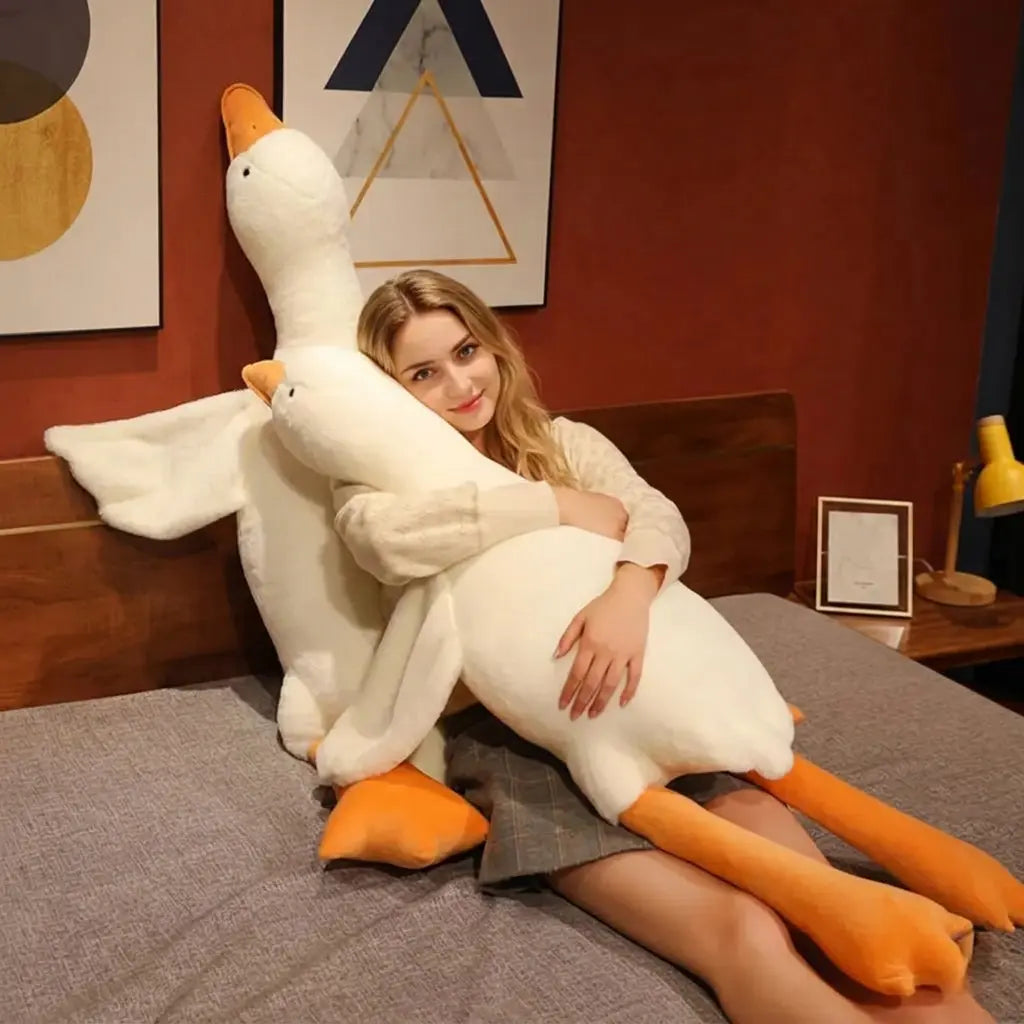 Funny Goose Long Plush Hugging Pillow in Three Sizes | Silly Goose Plush for Cuddling | Plush Pillows