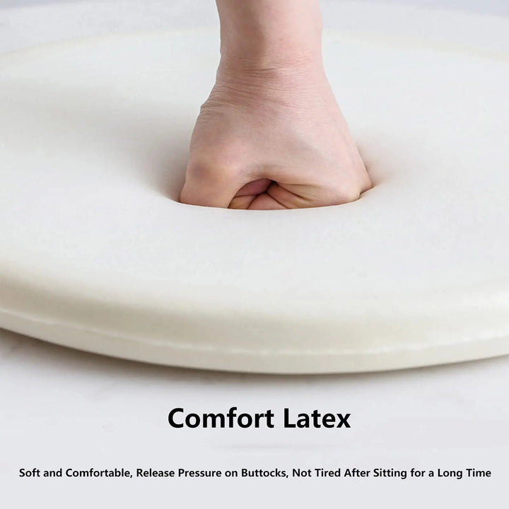 Non-Slip Round Memory Foam Chair Pad Set for Dining and Desk Chairs | Round Pads for Hard Seats | Seat Cushions