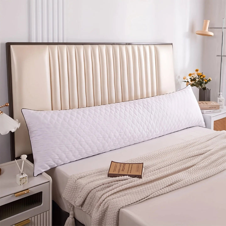 Quilted Body Pillow with Adjustable Fiber Fill for Side Sleepers | Set Your Own Firmness | Body Pillows