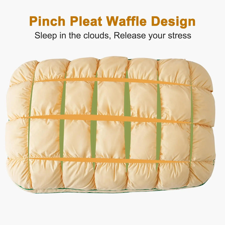 Rebound Puff Bed Pillow with Breathable Cotton Cover | Fluffy Pillow That Keeps Its Height | Bed Pillows