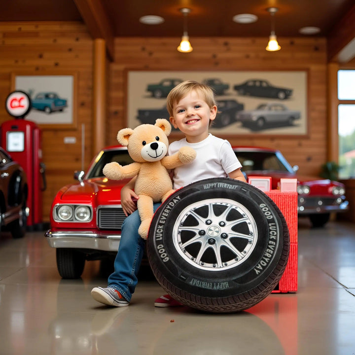 Tire-Shaped Plush Pillow with Realistic Tread Detail for Car Fans | Realistic Tire Shaped Plush Pillow | Novelty Pillows