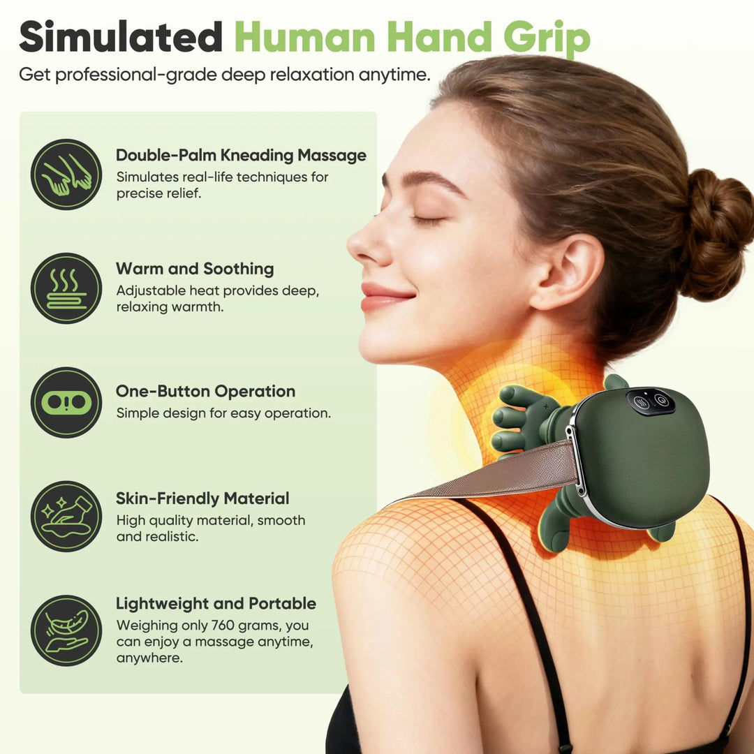 Deep Kneading Massager for Neck and Shoulders | Hands-Free Neck and Shoulder Kneading | Massagers
