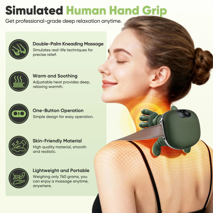 Deep Kneading Massager for Neck and Shoulders | Hands-Free Neck and Shoulder Kneading | Massagers