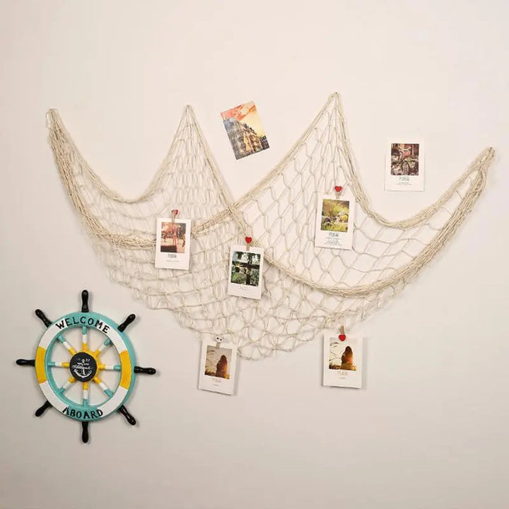 Handwoven Fishing Net Wall Decor with Knotted Rope Texture | Large-Scale Woven Wall Art | Wall Decor