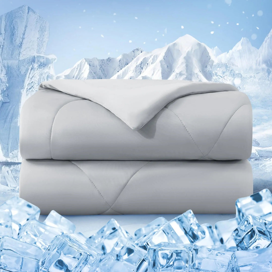 Double-Sided Lightweight Cooling Comforter in Ice Fabric for Summer | Ice Fabric Comfort for Hot Nights | Comforters