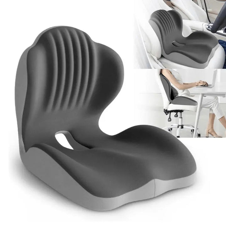 Memory Foam Seat Cushion with Built-In Back Support for Chairs | Seat and Backrest in One Cushion | Seat Cushions