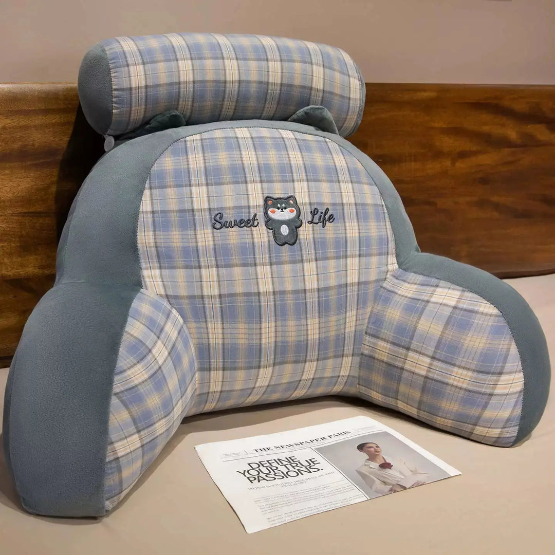 Soft Backrest Reading Cushion with Removable Cover and Animal Design | Cute Animal Bed Reading Cushion | Wedge Pillows
