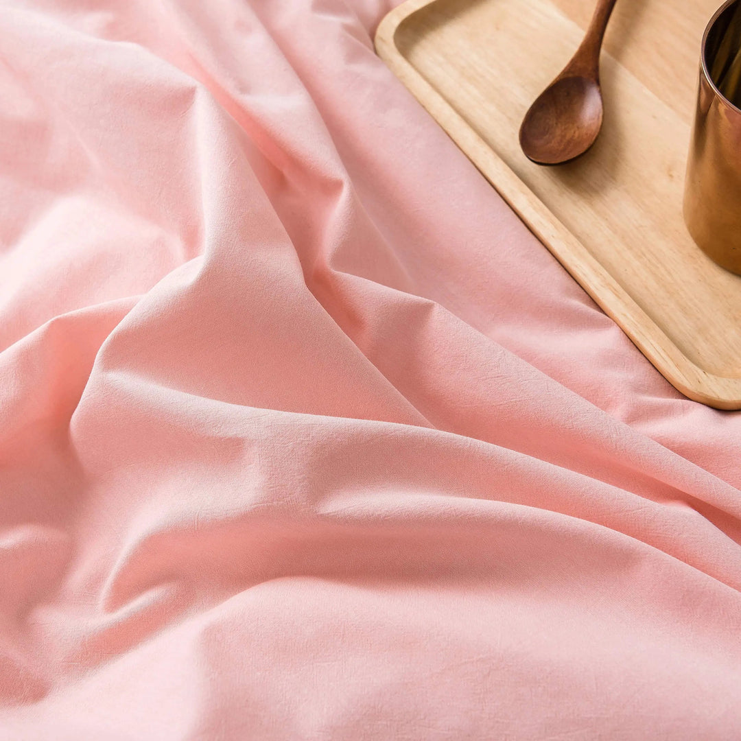 Pink Cotton Nordic Bedding Set with Duvet Cover and Pillowcases | Calm Pink Layers for the Bed | Bedding Sets