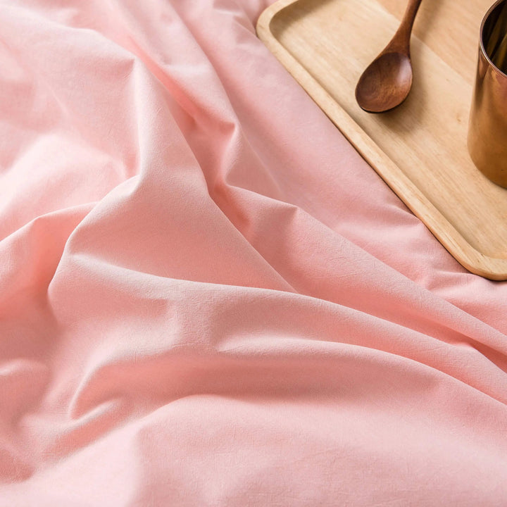 Pink Cotton Nordic Bedding Set with Duvet Cover and Pillowcases | Calm Pink Layers for the Bed | Bedding Sets