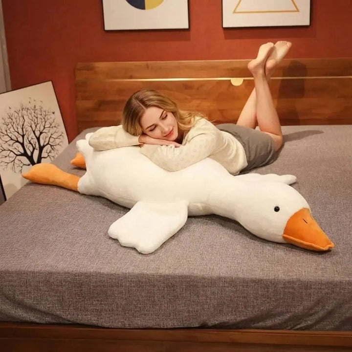 Funny Goose Long Plush Hugging Pillow in Three Sizes | Silly Goose Plush for Cuddling | Plush Pillows