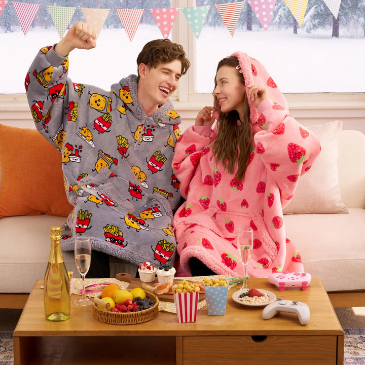Oversized Wearable Blanket Hoodie with Sleeves and Hood for Winter | Winter-Ready Hoodie Blanket | Hooded Blankets