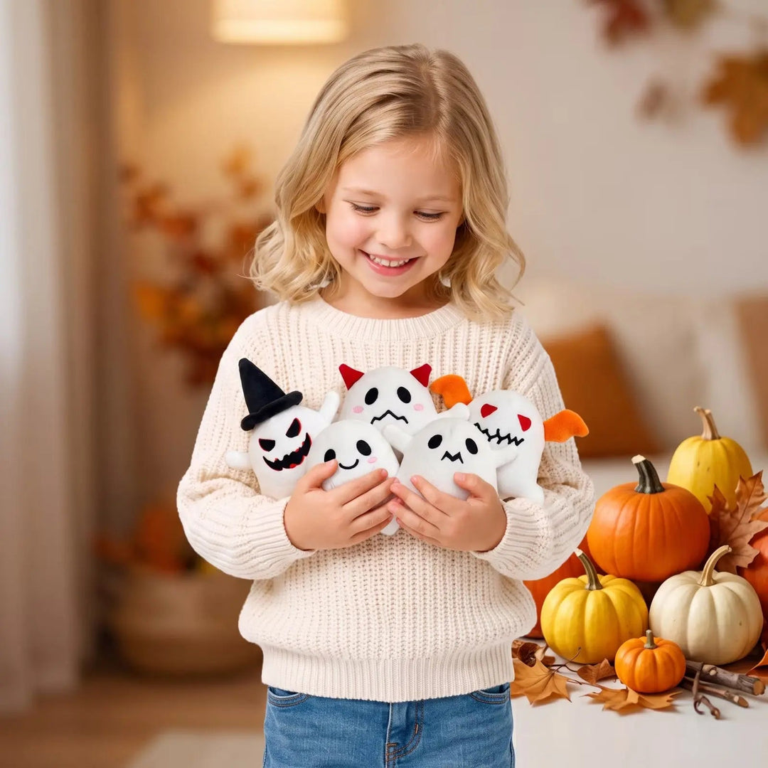 Halloween Ghost Plush Pillow for Seasonal Sofa and Living Room Decor | Spooky-Cute Ghost Pillow Decor | Decorative Pillows