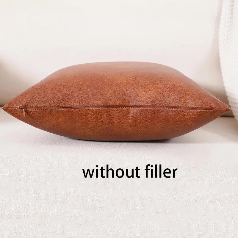 Faux Leather Throw Pillow Cover with Hand-Stitched Patchwork | Patchwork Faux Leather Pillow Cover | Cushion Covers