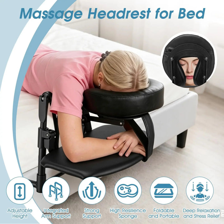Adjustable Face Cradle Headrest Pillow Set with Support and Armrest | Face-Down Comfort Anywhere | Massage Accessories