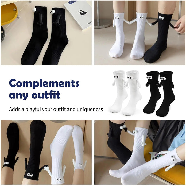 Magnetic Hand-in-Hand Couple Socks, Funny Matching Cartoon Pair | Fun Matching Socks for Couples | Socks