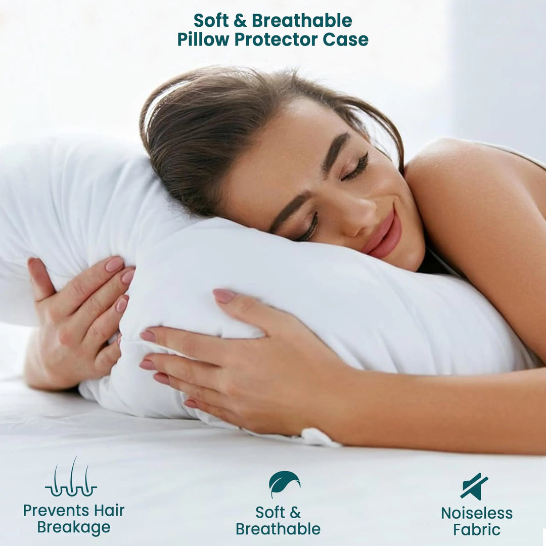 Cooling Nylon Pillowcase Set with Jacquard Weave and Zipper, 2 Pieces | Cool Pillow Surface for Summer | Pillowcases